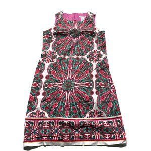 London Times Sleeveless Dress Size 4 Abstract Print Cotton Spandex